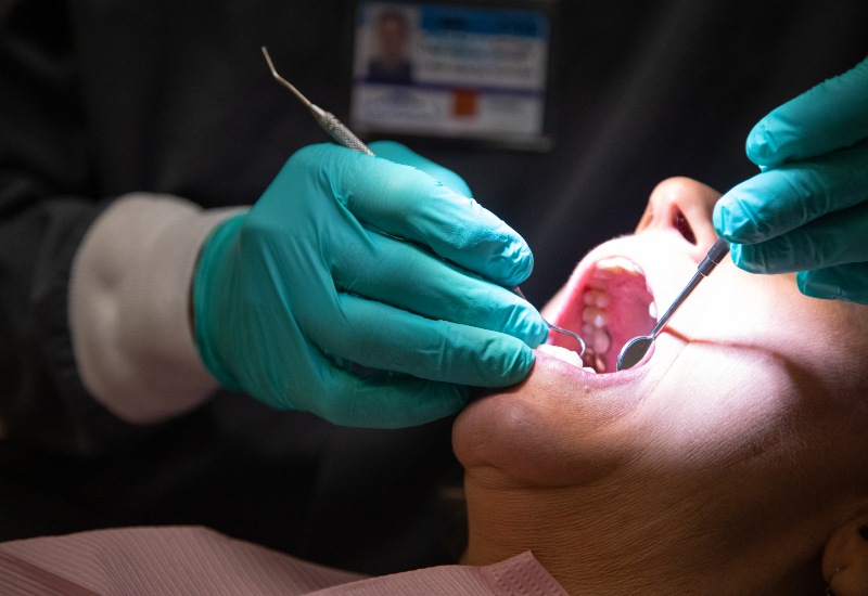 Dentist treating infected tooth in Antioch, IL